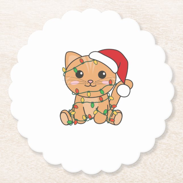 Weihnachts-Weihnachtskatzen Untersetzer (Vorderseite)