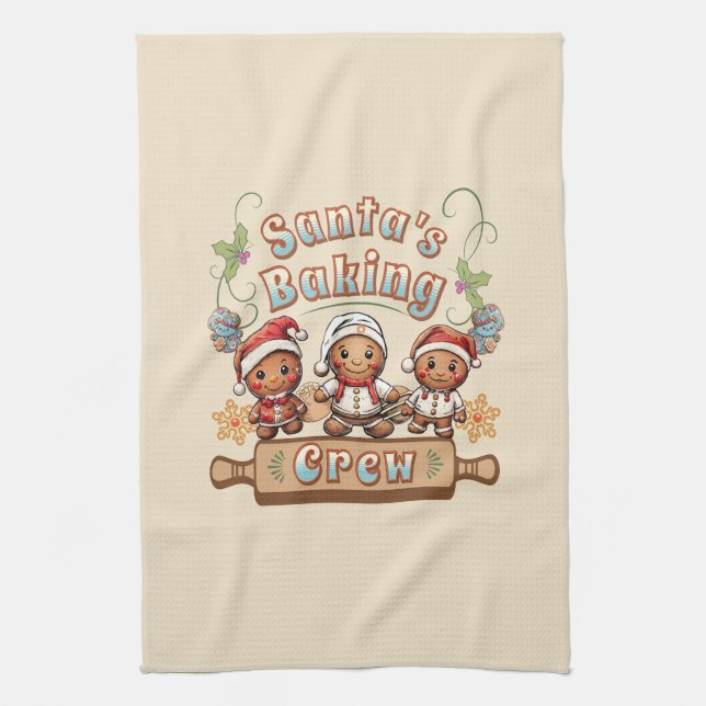 Weihnachts-Weihnachtskekse in der Crew Geschirrtuch (Vertikal)
