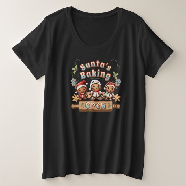 Weihnachts-Weihnachtskekse in der Crew Große Größe T-Shirt (Design vorne)