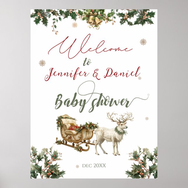 Weihnachts-Weihnachtskinder-Kinderdusche Willkomme Poster (Vorne)