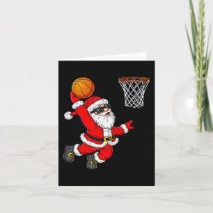 Weihnachts Weihnachtsklaus Dunking A Basketball Bo Karte