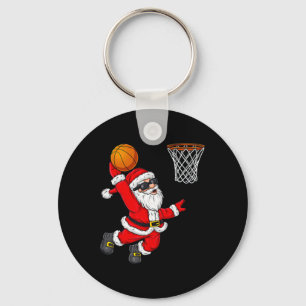 Weihnachts Weihnachtsklaus Dunking A Basketball Bo Schlüsselanhänger