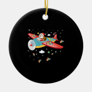 Weihnachts-Weihnachtsklauseln Pilot Flugzeug Boys  Keramik Ornament
