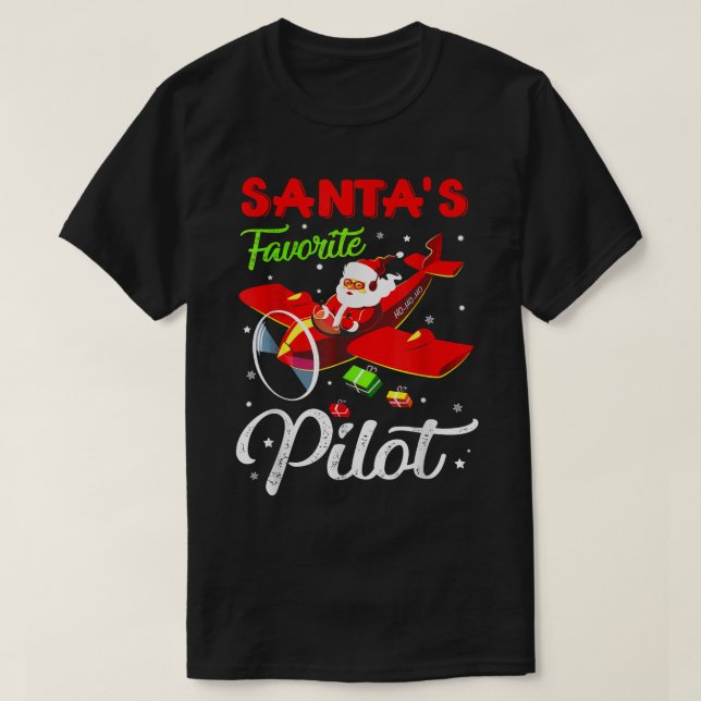 Weihnachts-Weihnachtsklauseln Pilot Flugzeuge Gesc T-Shirt (Design vorne)