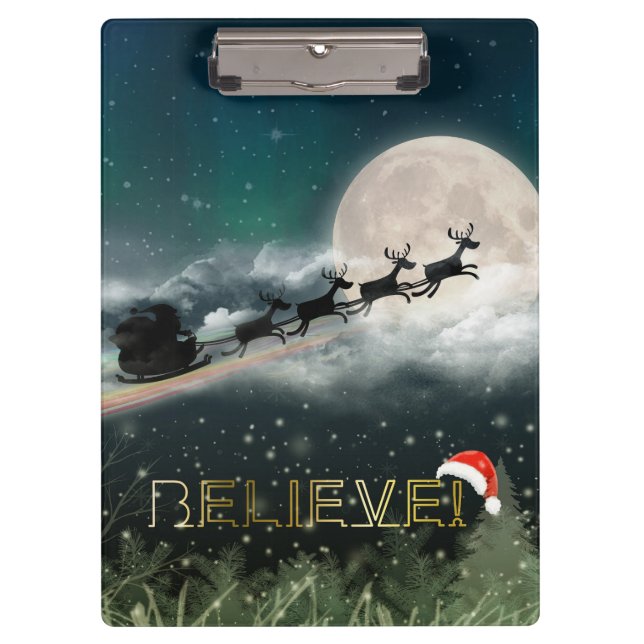 Weihnachts-Weihnachtskletterwand Klemmbrett (Vorderseite)