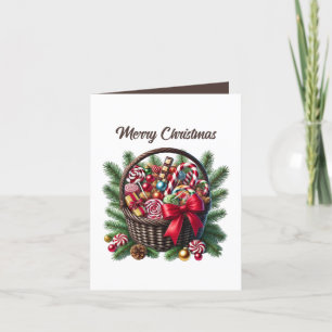 Weihnachts-Weihnachtskorb mit individualisierbaren Feiertagskarte