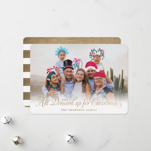 Weihnachts-Weihnachtskostüm Feiertagskarte (Vorderseite/Rückseite Beispiel)