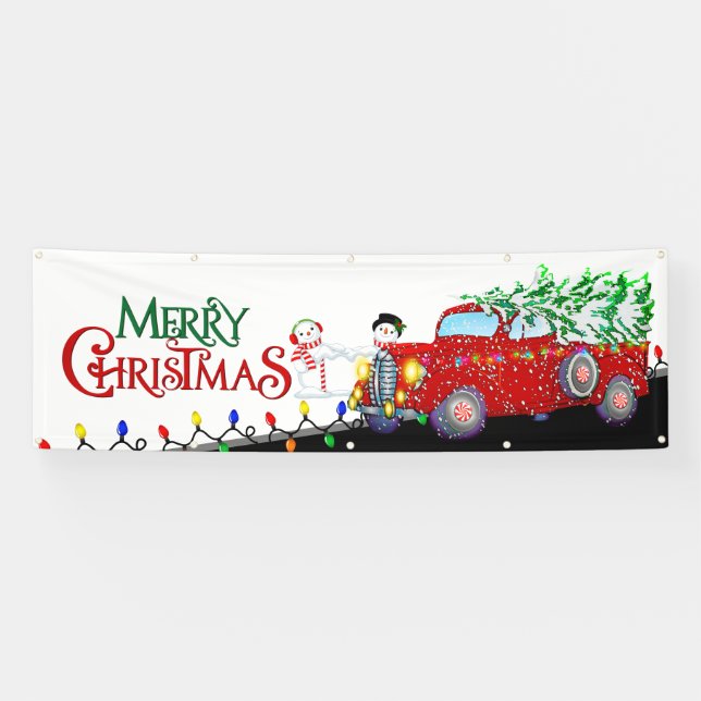 Weihnachts-Weihnachtslandschaft und Baum Banner (Horizontal)