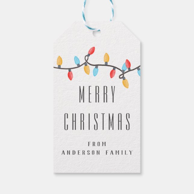 Weihnachts-Weihnachtslicht - farbenfroh Geschenkanhänger (Rückseite)