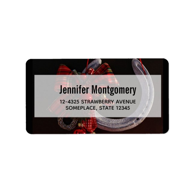 Weihnachts-Weihnachtslieder für Pferde - Foto Adressaufkleber (Vorne)