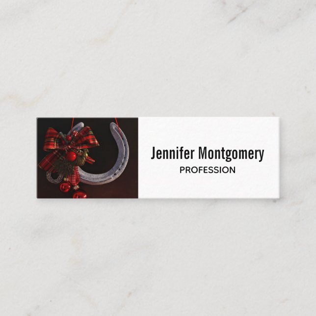 Weihnachts-Weihnachtslieder für Pferde - Foto Mini Visitenkarte (Vorderseite)