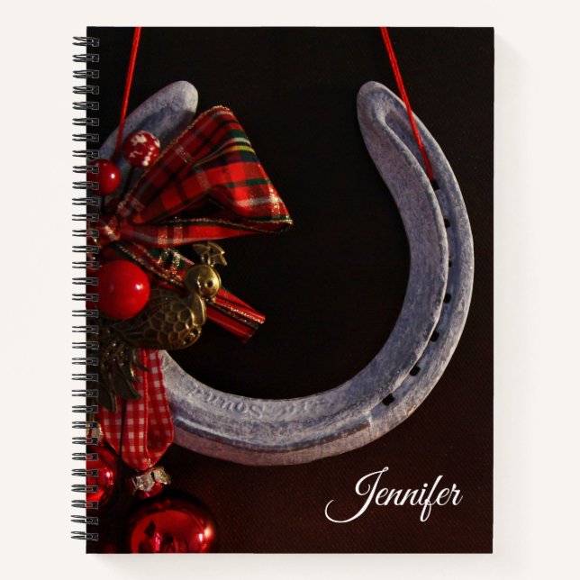 Weihnachts-Weihnachtslieder für Pferde - Foto Notizbuch (Vorderseite)