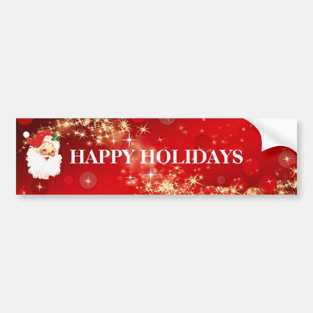 Weihnachts Weihnachtsmann auf Red Bumper Sticke Autoaufkleber (Vorne)