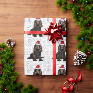 Weihnachts-Weihnachtsmann-Brown Cocker Spaniel Hol Geschenkpapier
