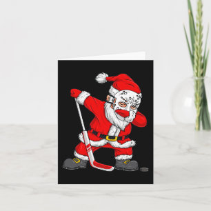 Weihnachts Weihnachtsmann-Dabbing Hockey Player Bo Karte