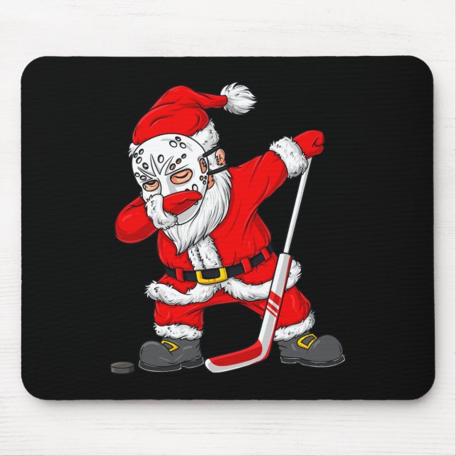 Weihnachts Weihnachtsmann-Dabbing Hockey Player Bo Mousepad (Vorne)