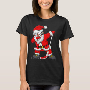 Weihnachts Weihnachtsmann-Dabbing Hockey Player Bo T-Shirt