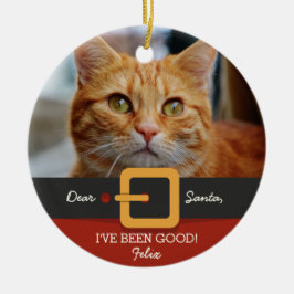 Weihnachts-Weihnachtsmann-Foto und Name Custom Keramik Ornament