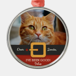 Weihnachts-Weihnachtsmann-Foto und Name Custom Silbernes Ornament