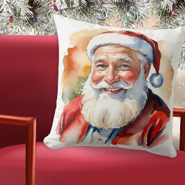 Weihnachts-Weihnachtsmann-Gesicht Portrait Custom Kissen