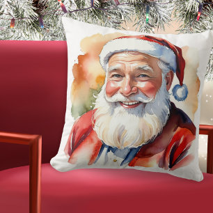Weihnachts-Weihnachtsmann-Gesicht Portrait Custom Kissen
