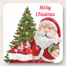 Weihnachts-Weihnachtsmann-Hartkunststoff-Untersetz