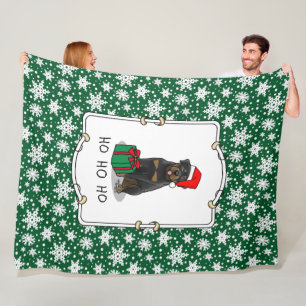 Weihnachts Weihnachtsmann Hat Rottweiler Dog Funny Fleecedecke