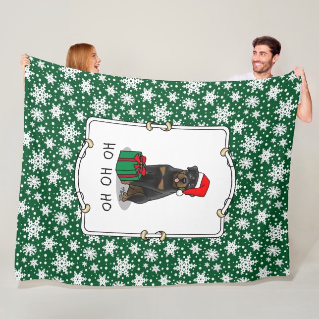 Weihnachts Weihnachtsmann Hat Rottweiler Dog Funny Fleecedecke (Beispiel)