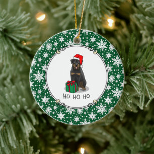 Weihnachts Weihnachtsmann Hat Rottweiler Dog Funny Keramik Ornament