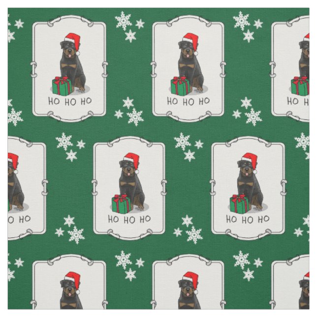 Weihnachts Weihnachtsmann Hat Rottweiler Dog Funny Stoff (Muster)