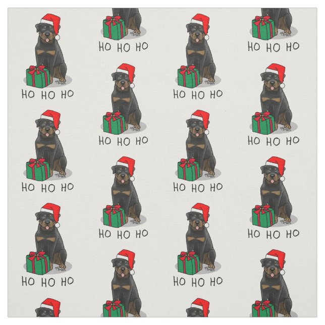 Weihnachts Weihnachtsmann Hat Rottweiler Dog Funny Stoff (Muster)