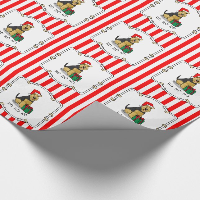 Weihnachts Weihnachtsmann Hat Welsh Terrier Dog Ni Geschenkpapier (Ecke)