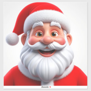 Weihnachts-Weihnachtsmann in Red Hat lächeln Aufkleber
