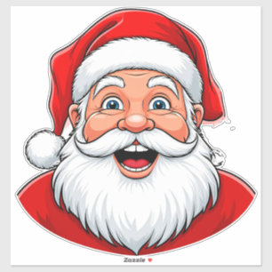 Weihnachts-Weihnachtsmann in Red Hat lächeln Aufkleber