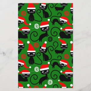 Weihnachts-Weihnachtsmann-Katzen Briefpapier