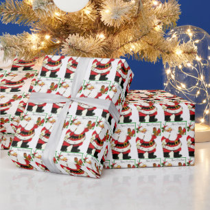Weihnachts Weihnachtsmann Malerei Toy Horse Retro Geschenkpapier