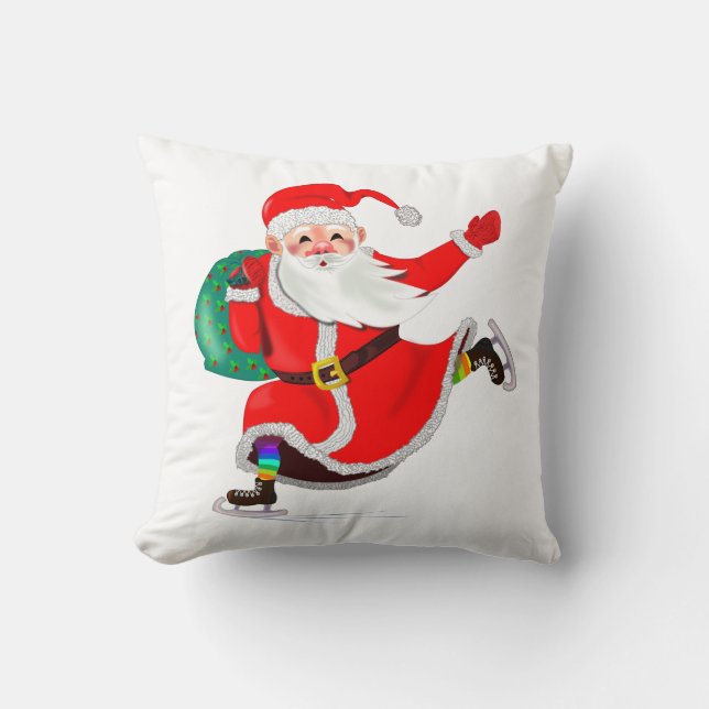Weihnachts-Weihnachtsmann mit Geschenk Kissen (Vorderseite)