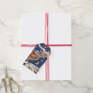 Weihnachts-Weihnachtsmann mit Rentier Geschenkanhänger
