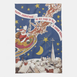 Weihnachts-Weihnachtsmann mit Rentier Geschirrtuch