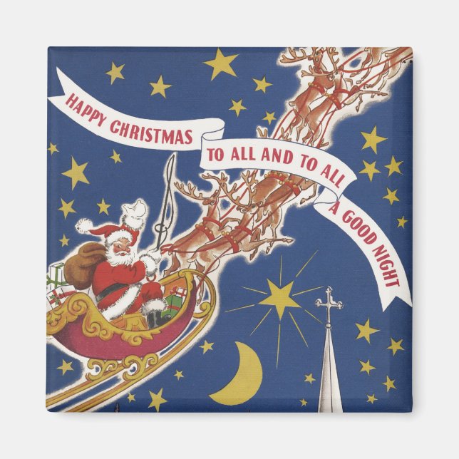 Weihnachts-Weihnachtsmann mit Rentier Magnet (Vorne)