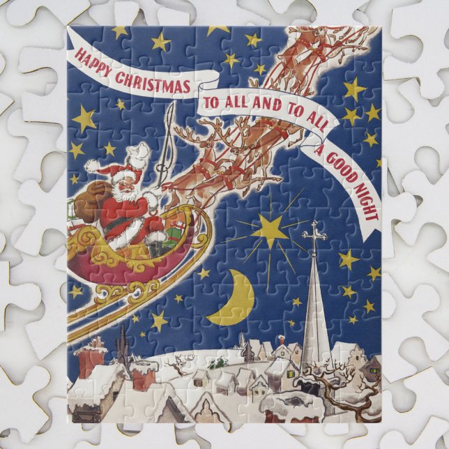 Weihnachts-Weihnachtsmann mit Rentier Puzzle (Von Creator hochgeladen)