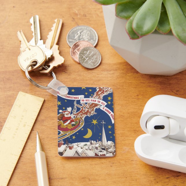 Weihnachts-Weihnachtsmann mit Rentier Schlüsselanhänger (Schreibtisch)