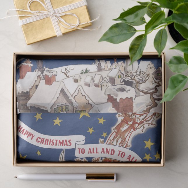 Weihnachts-Weihnachtsmann mit Rentier Seidenpapier (Geschenk)