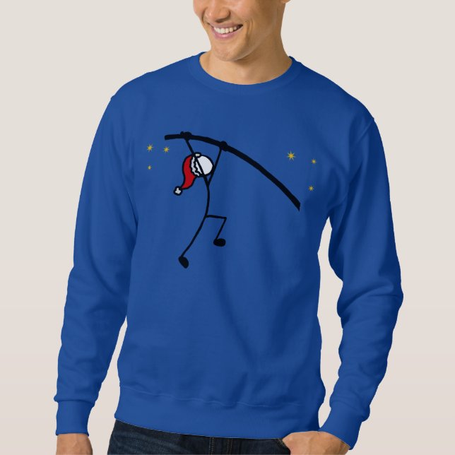 Weihnachts-Weihnachtsmann-Pole-Vault-Jumper Sweatshirt (Vorderseite)