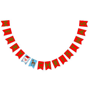 Weihnachts-Weihnachtsmann-Reindeer-Rotes Jagdbanne Wimpelkette