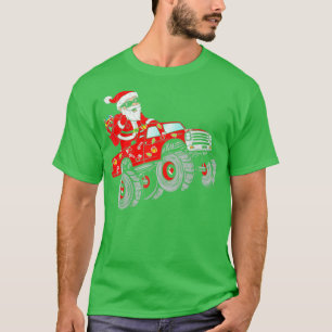 Weihnachts-Weihnachtsmann-Reiten Monster Truck T-Shirt