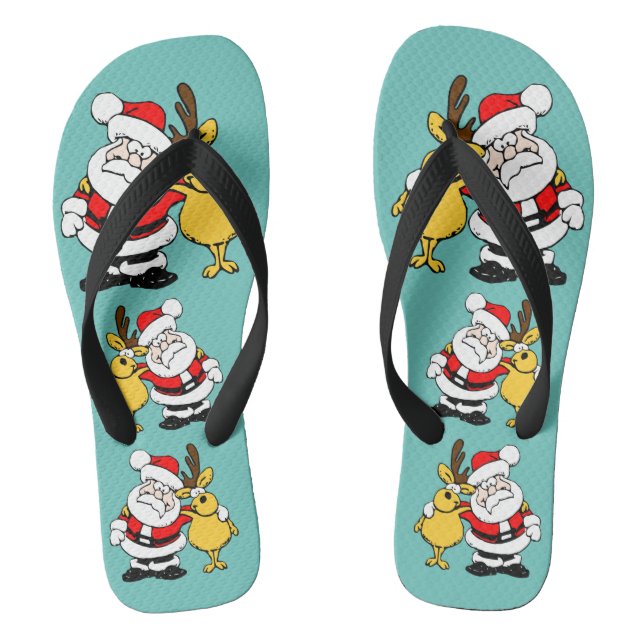 Weihnachts-Weihnachtsmann-Rentier-Geschenk Flip Flops (Fußbett)
