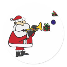 Weihnachts-Weihnachtsmann spielen Trumpet