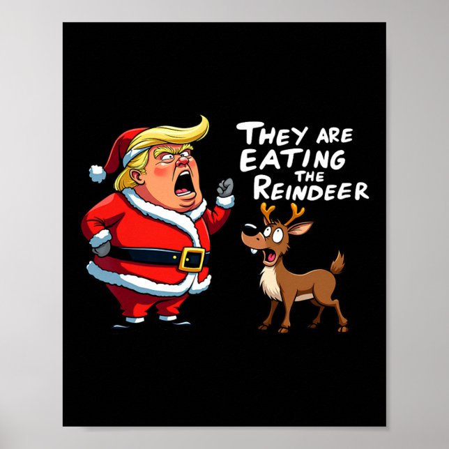 Weihnachts-Weihnachtsmann Trump Sie essen die Rück Poster (Vorne)