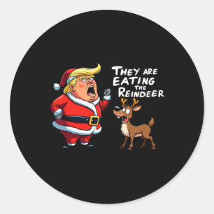 Weihnachts-Weihnachtsmann Trump Sie essen die Rück Runder Aufkleber